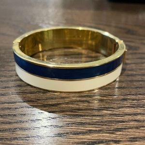 J.Crew blue and cream bangle bracelet